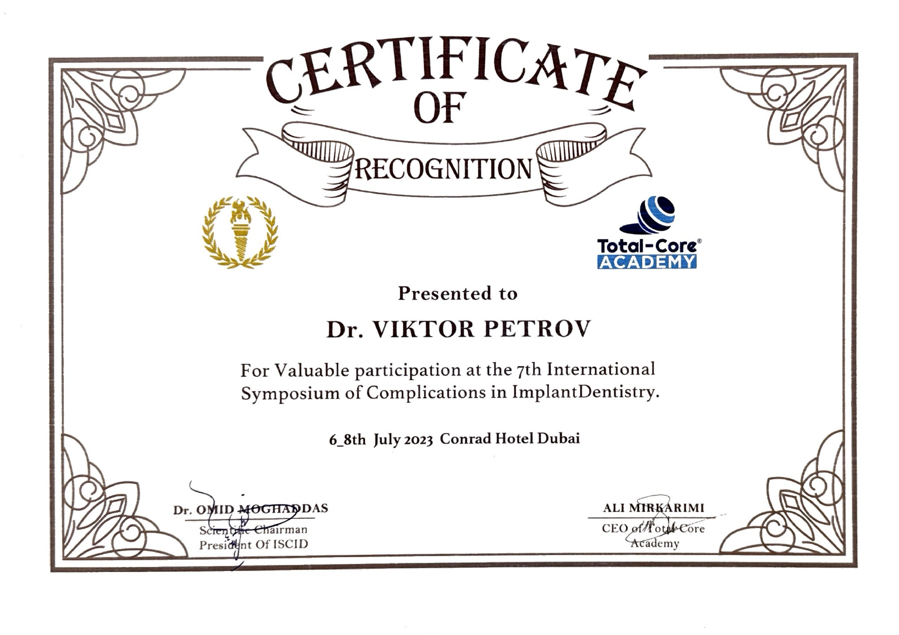 Formation en prothèse implantaire Dr Viktor Petrov